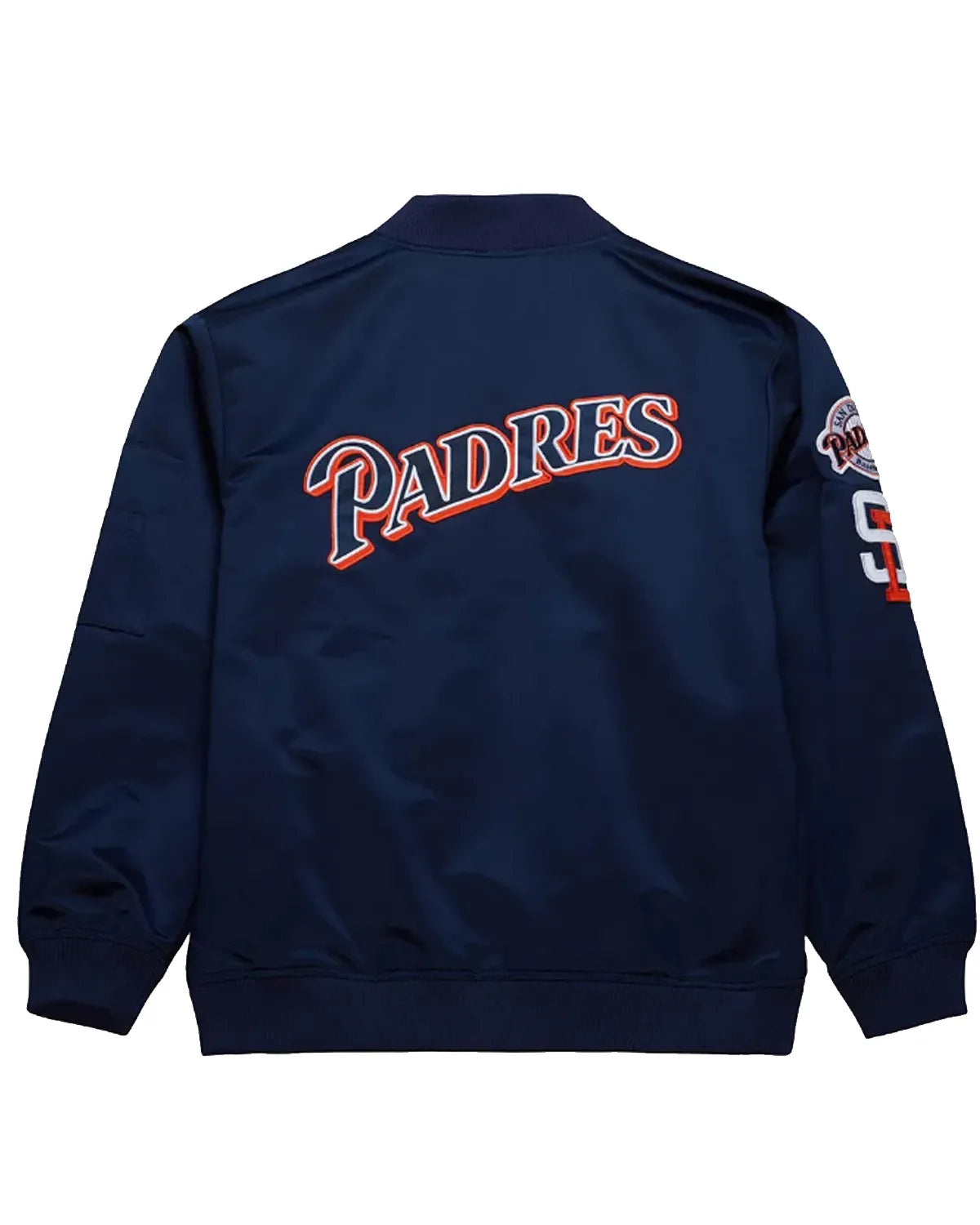 San Diego Padres Vintage Logo Navy Lightweight Satin Jacket - Main product image