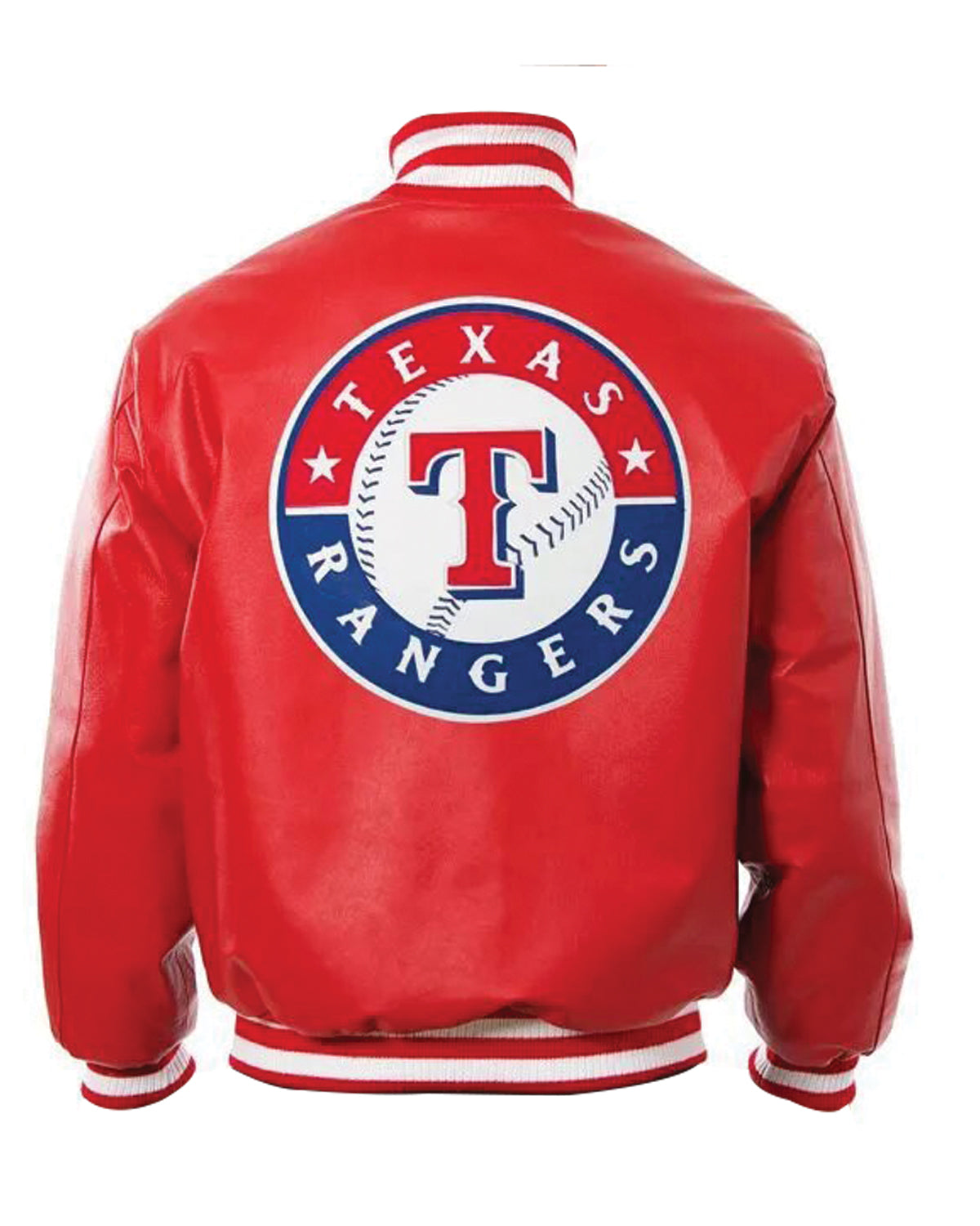 Texas Rangers Red Letterman Leather Jacket