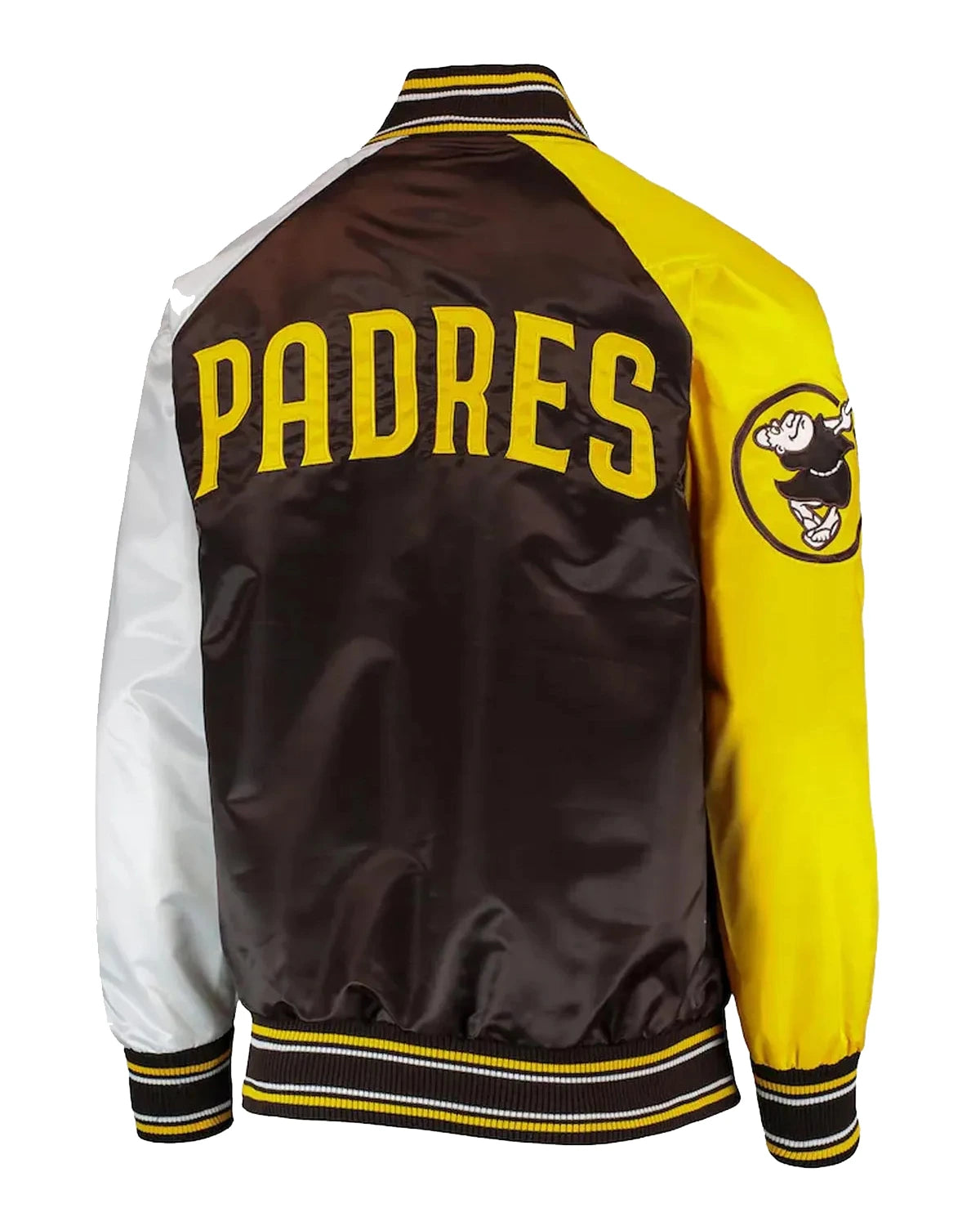 San Diego Padres Raglan Reliever Tri-Color Varsity Satin Jacket - Main product image