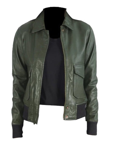 The Crowded Room Sasha Lane Green Bomber Jacket - Main product image