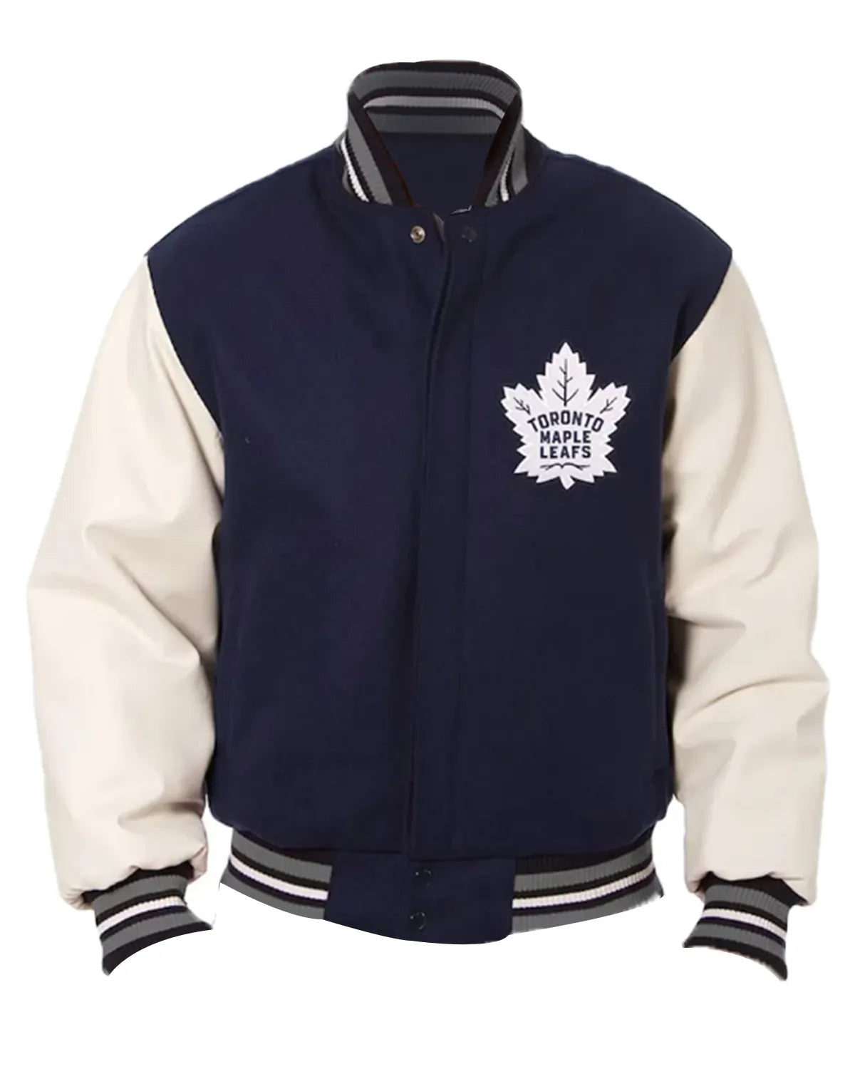 NHL Toronto Maple Leafs Blue and White Letterman Jacket - Main product image