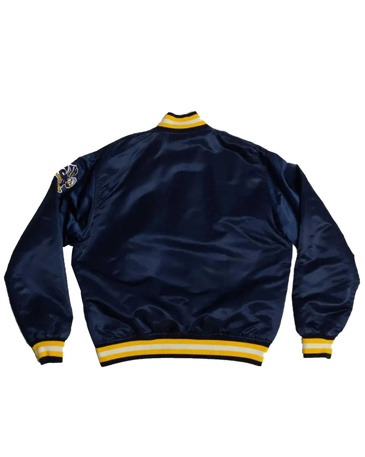 University of Notre Dame 90’s Blue/Black Satin Jacket - Main product image