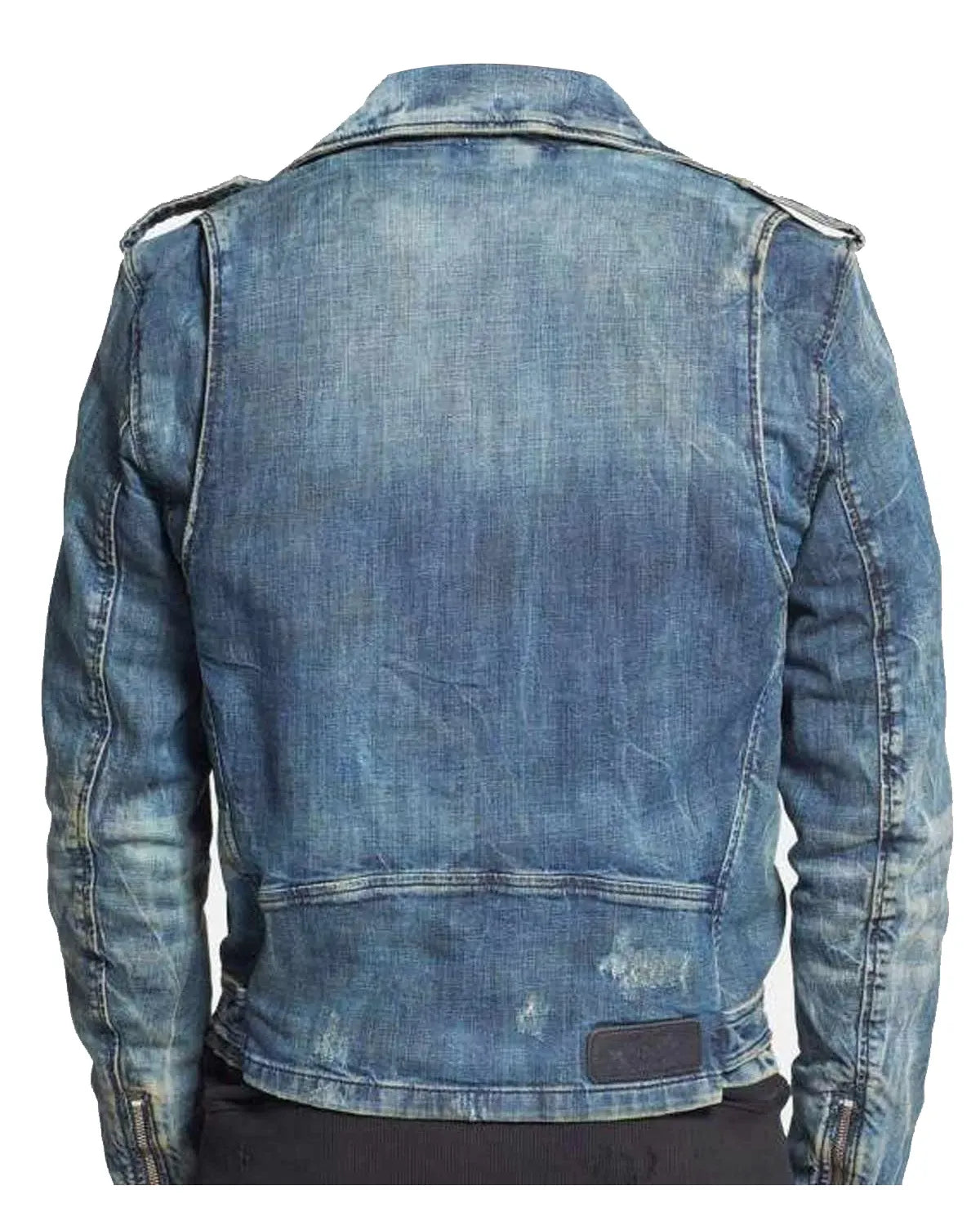 Men’s Moto Blue Jean Jacket - Main product image