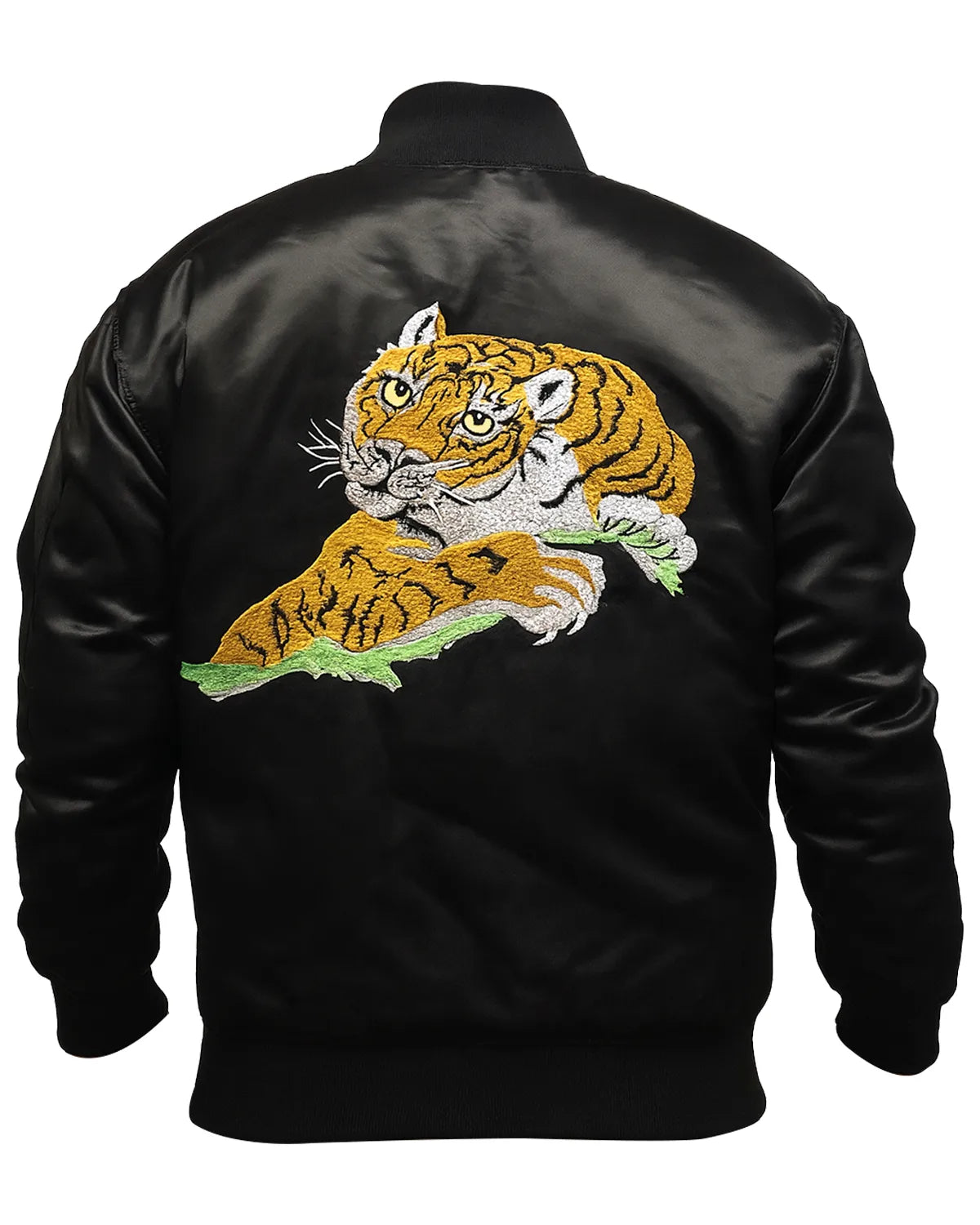 Rocky Balboa Tiger Black Satin Jacket - Main product image