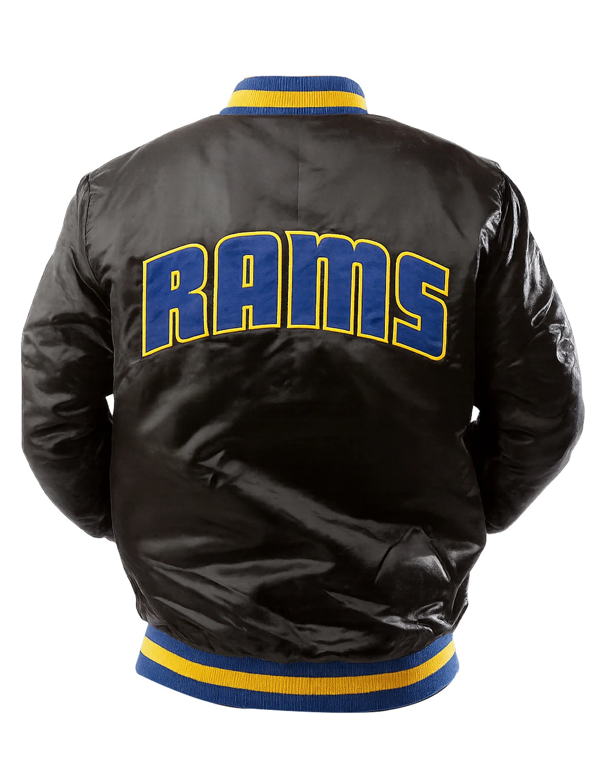 Starter Los Angeles Rams Satin Jacket back black.webp