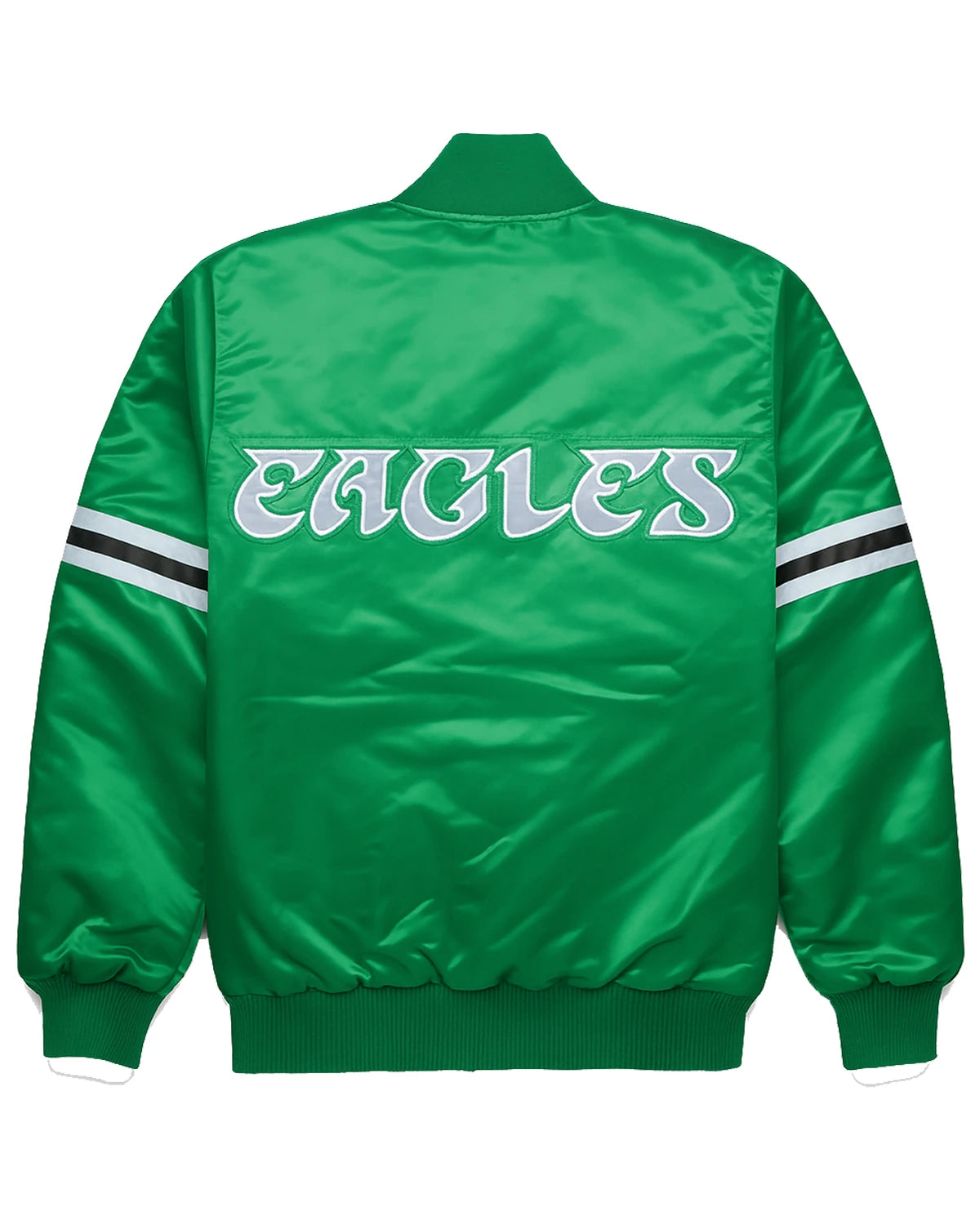 Philadelphia Eagles Striped Satin Jacket back green.webp