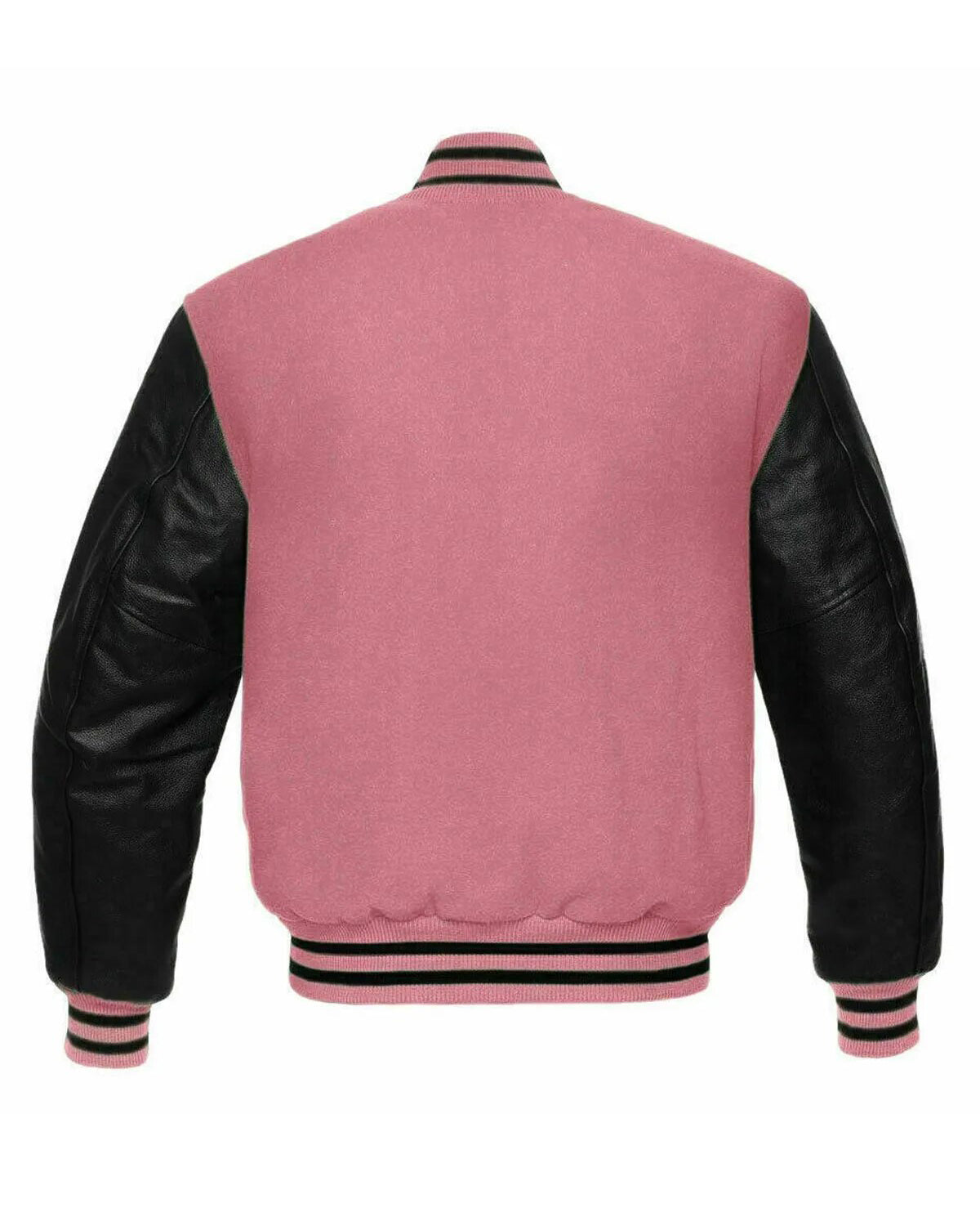 Varsity Baseball Bomber Black and Pink Jacket - Main product image