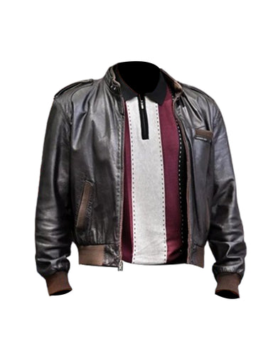 Tulsa King Sylvester Stallone Black Bomber Leather Jacket - Main product image