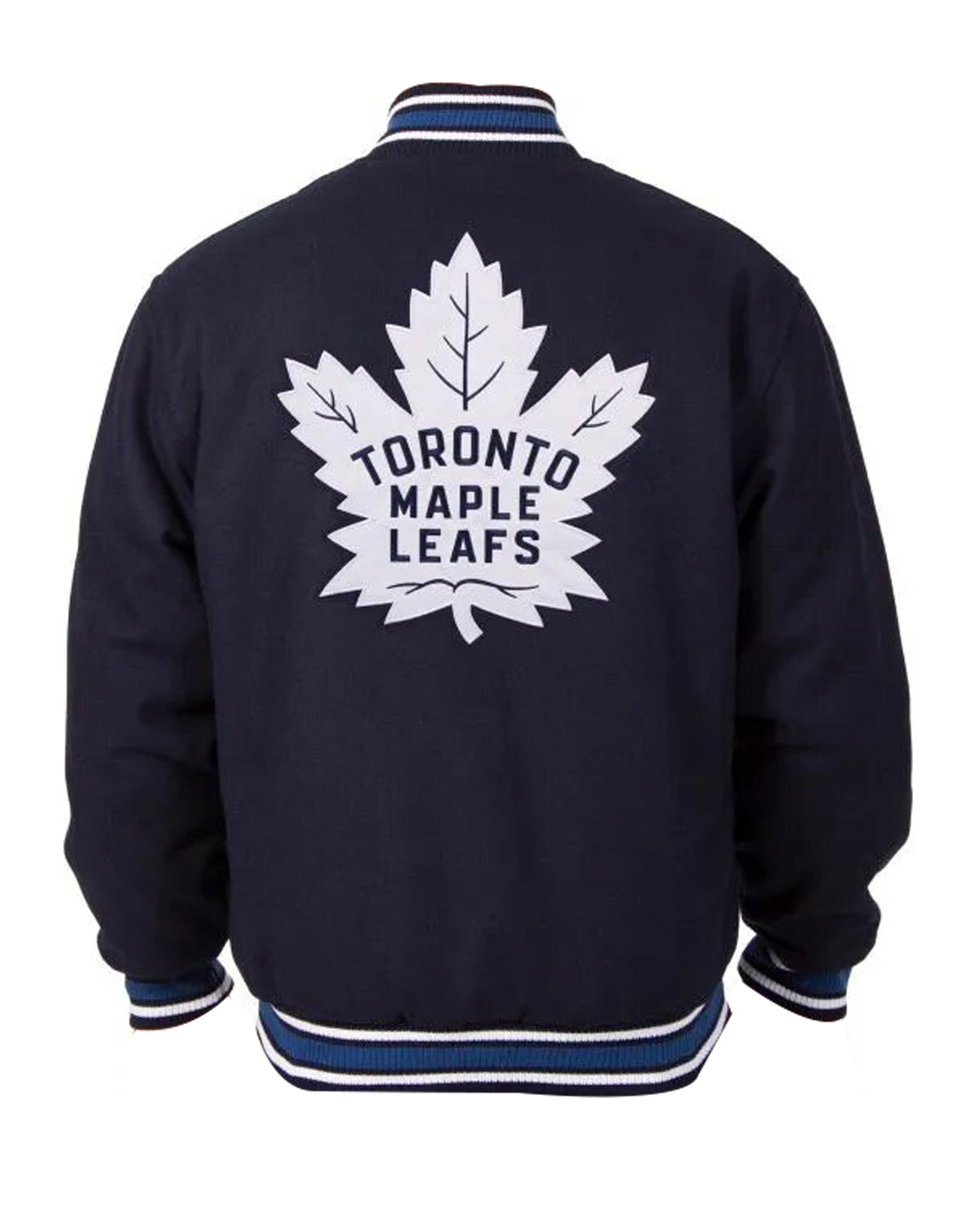 Toronto Maple Leafs Bomber Navy Blue Wool Jacket - Main product image
