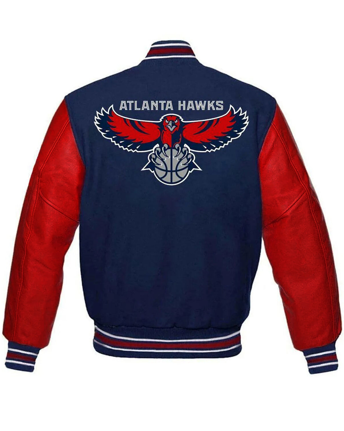 Varsity Atlanta Hawks NBA Red and Blue Jacket - Main product image