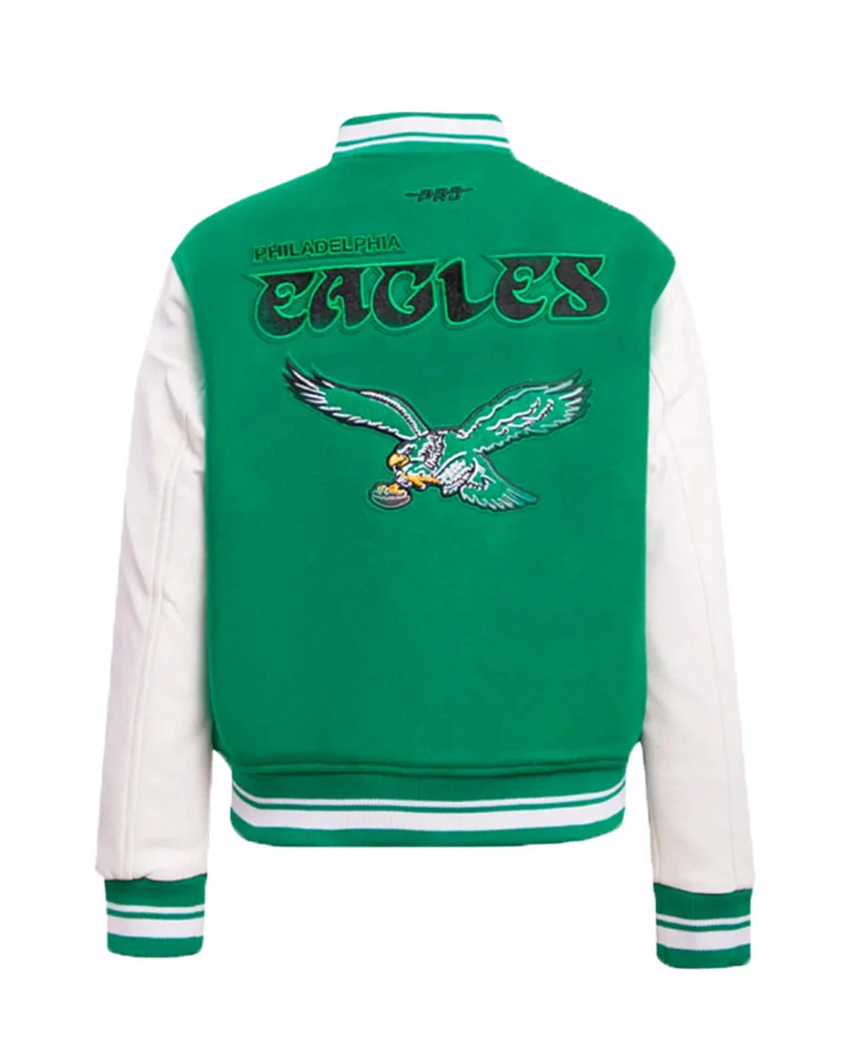 Cream/Green Philadelphia Eagles Retro Classic Varsity Jacket - Main product image