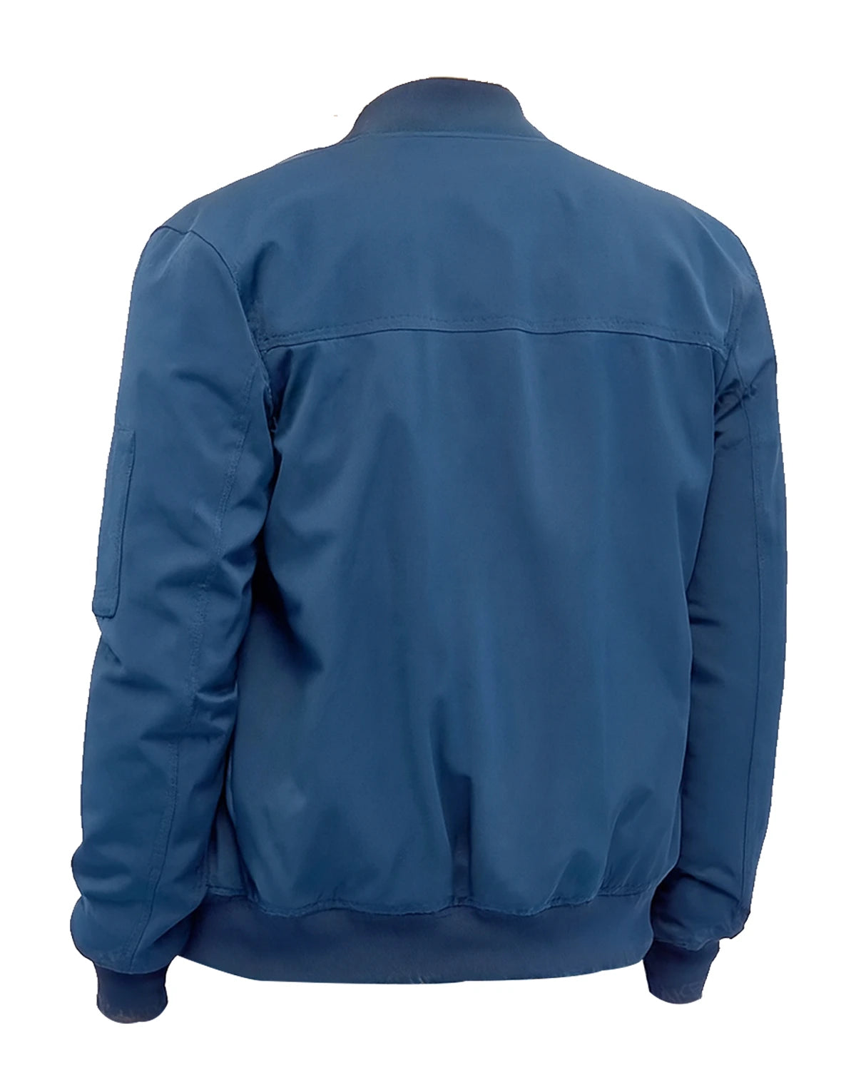 The Terminal List Chris Pratt Bomber Jacket back blue.webp