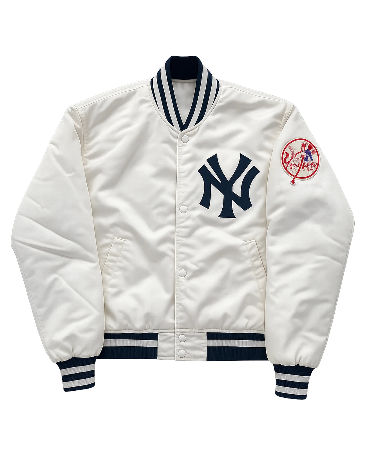 90s NY Yankees Bomber Jacket front white.webp