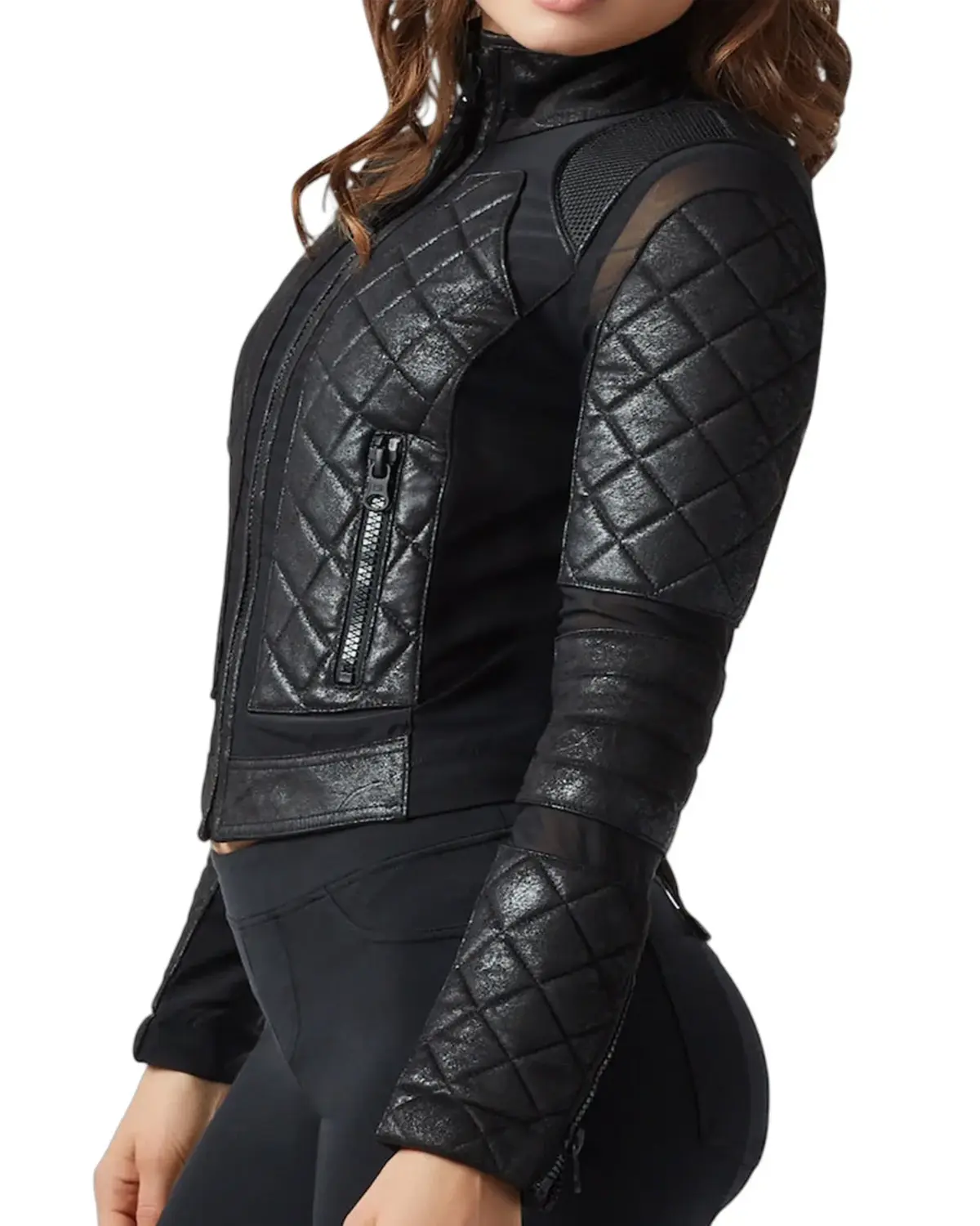 Womens Quilted Classic Black Bikers Leather Jacket | Elite Jacket