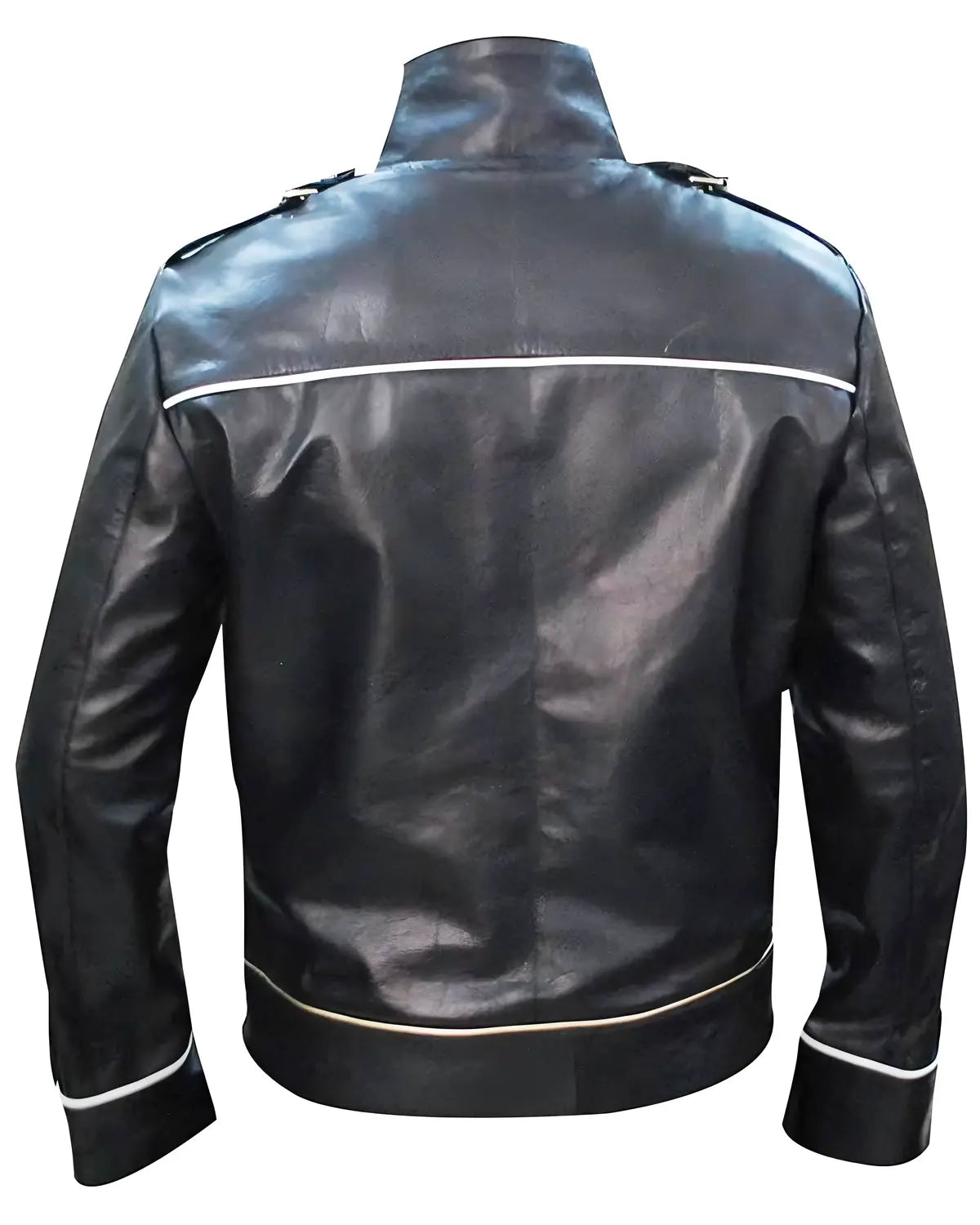 Mens Freddie Mercury Military Concert Black Leather Jacket