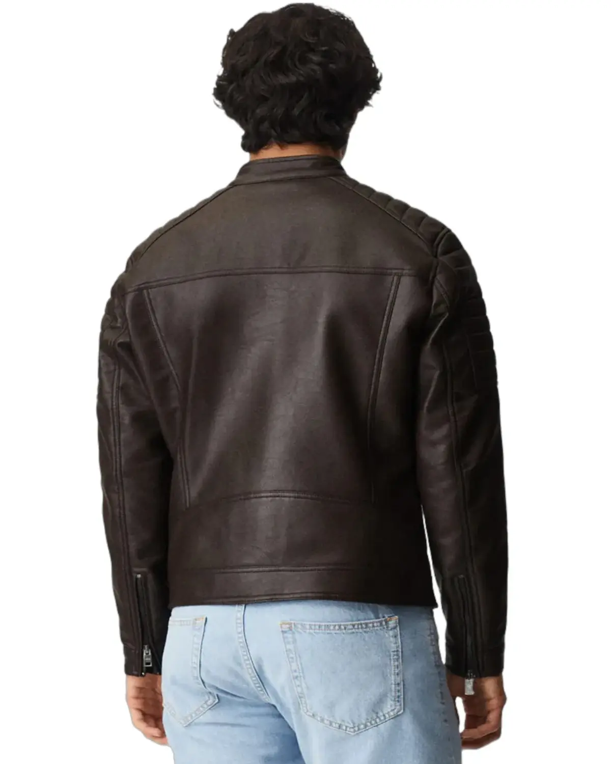 Mens Coco Brown Biker Leather Jacket | Elite Exclusive