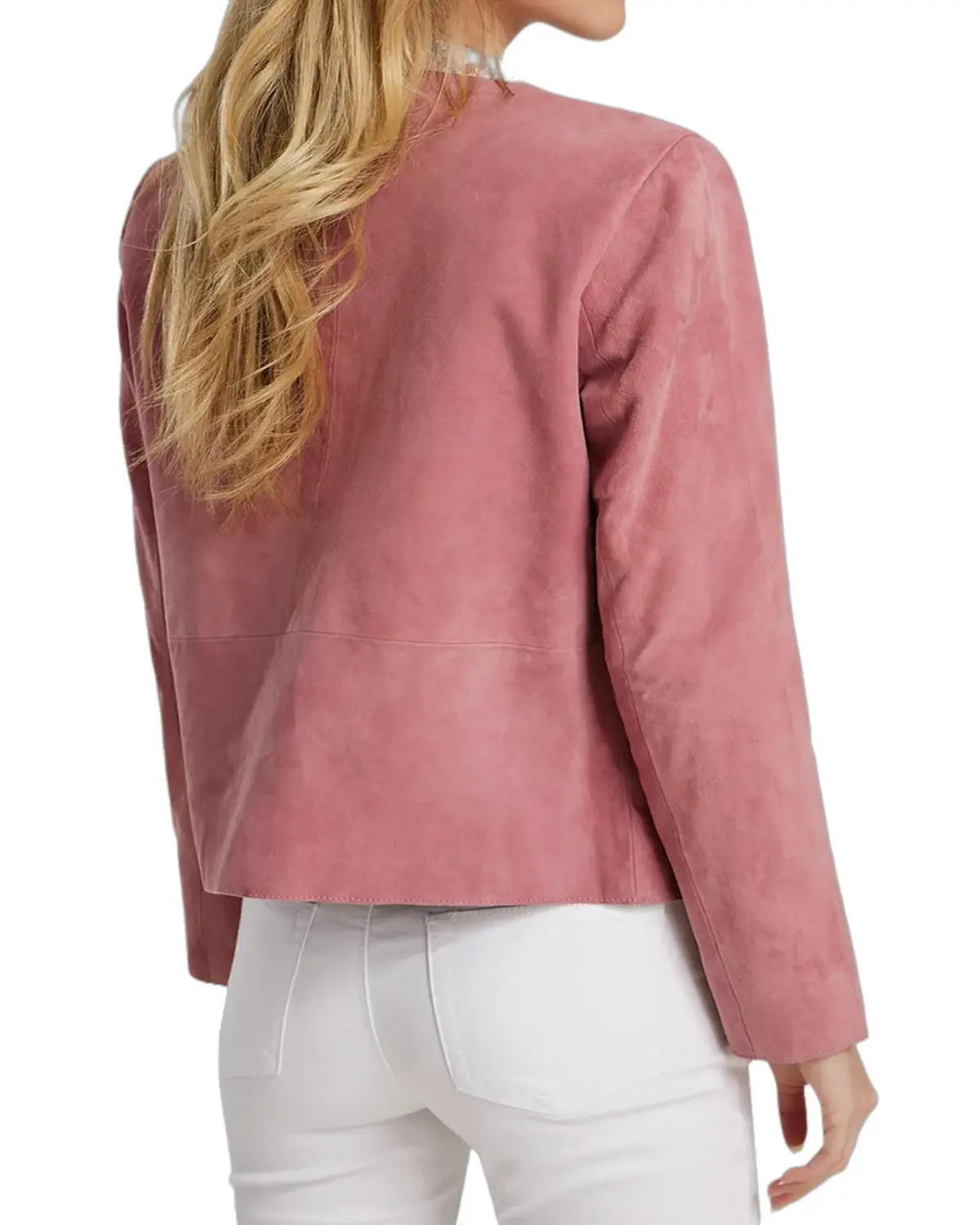 Womens Vintage Pink Suede Leather Jacket