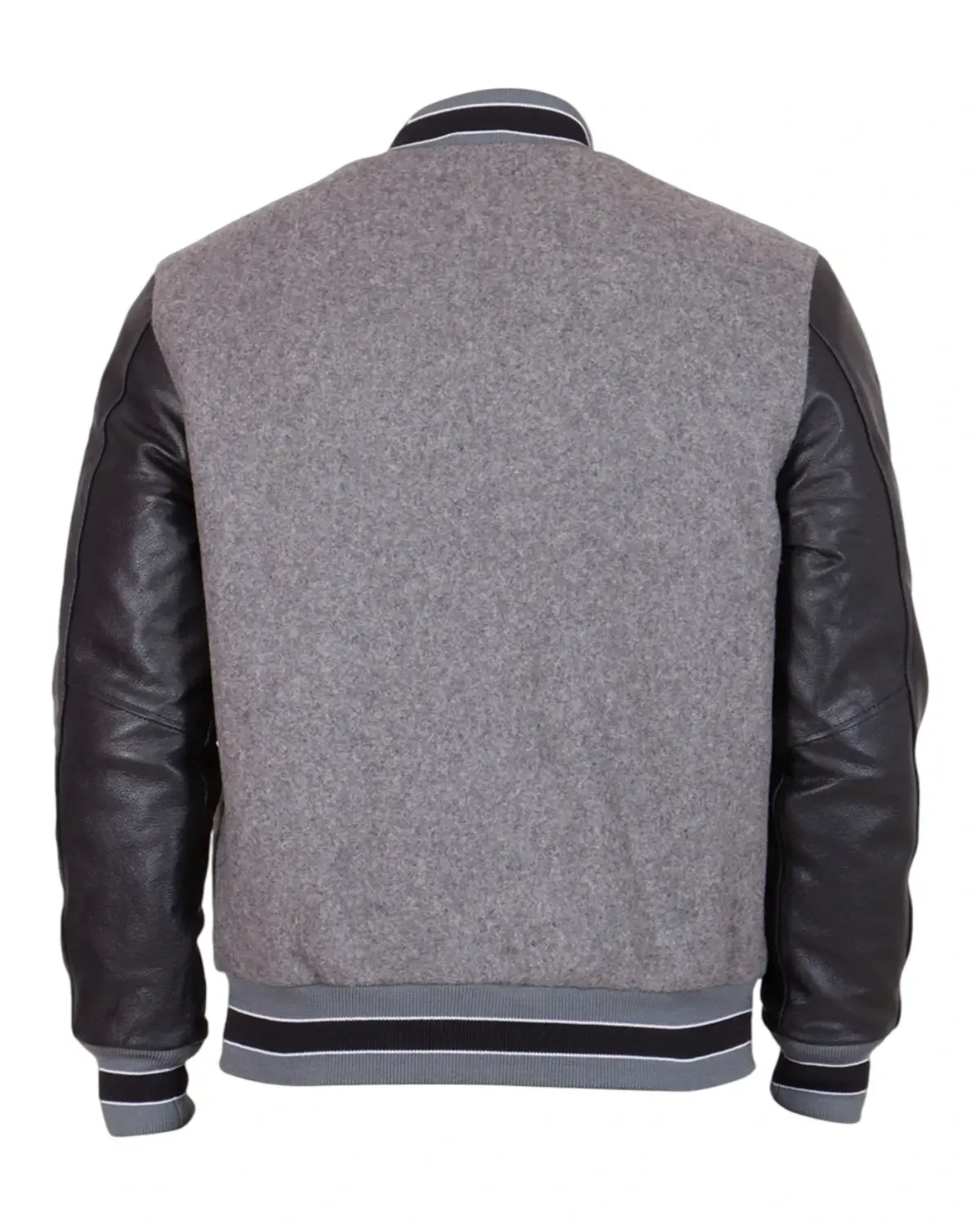 Mens Gray and Black Varsity Jacket | Elite Jacket