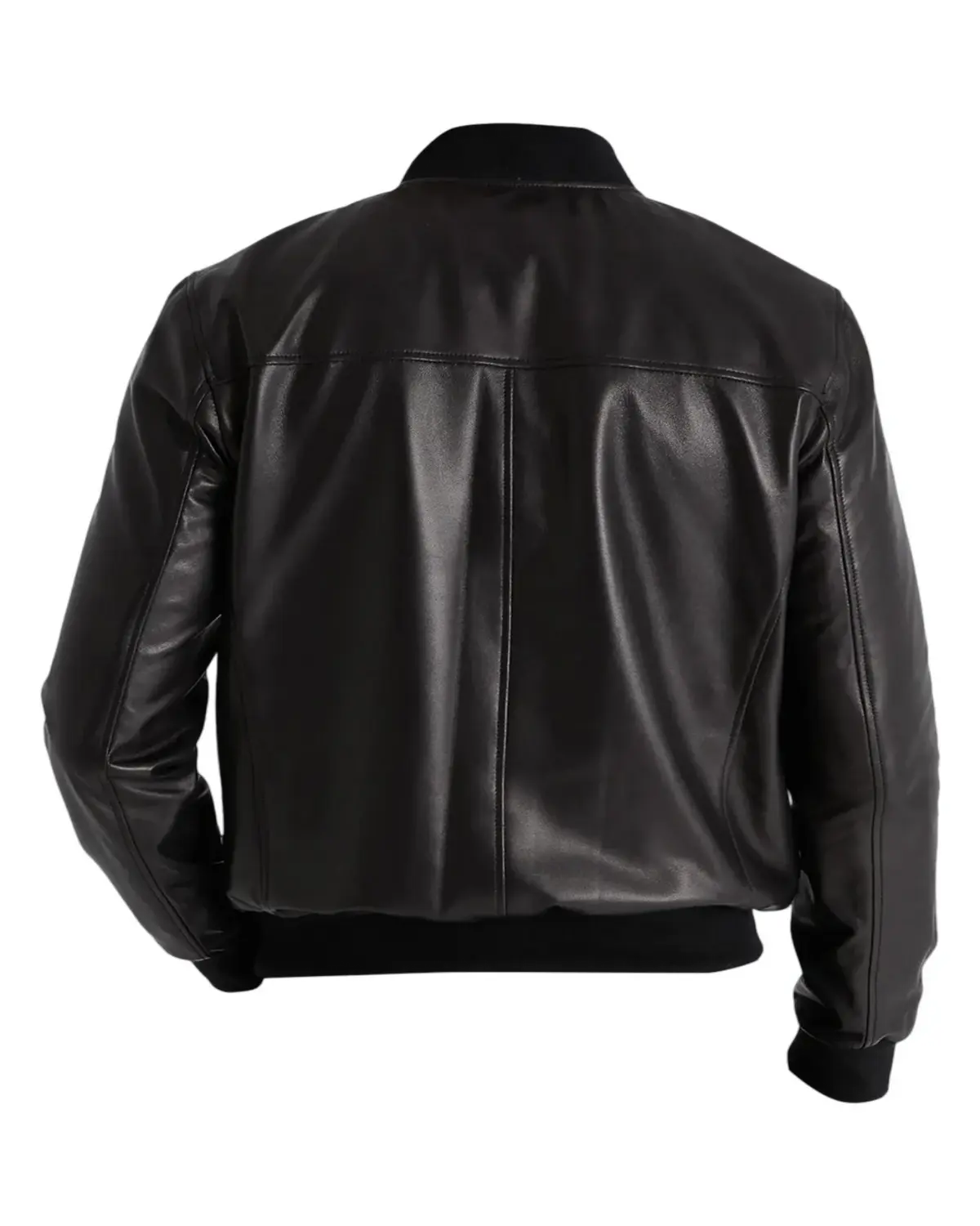 Mens Slimfit Black Bomber Leather Jacket | Elite Jacket