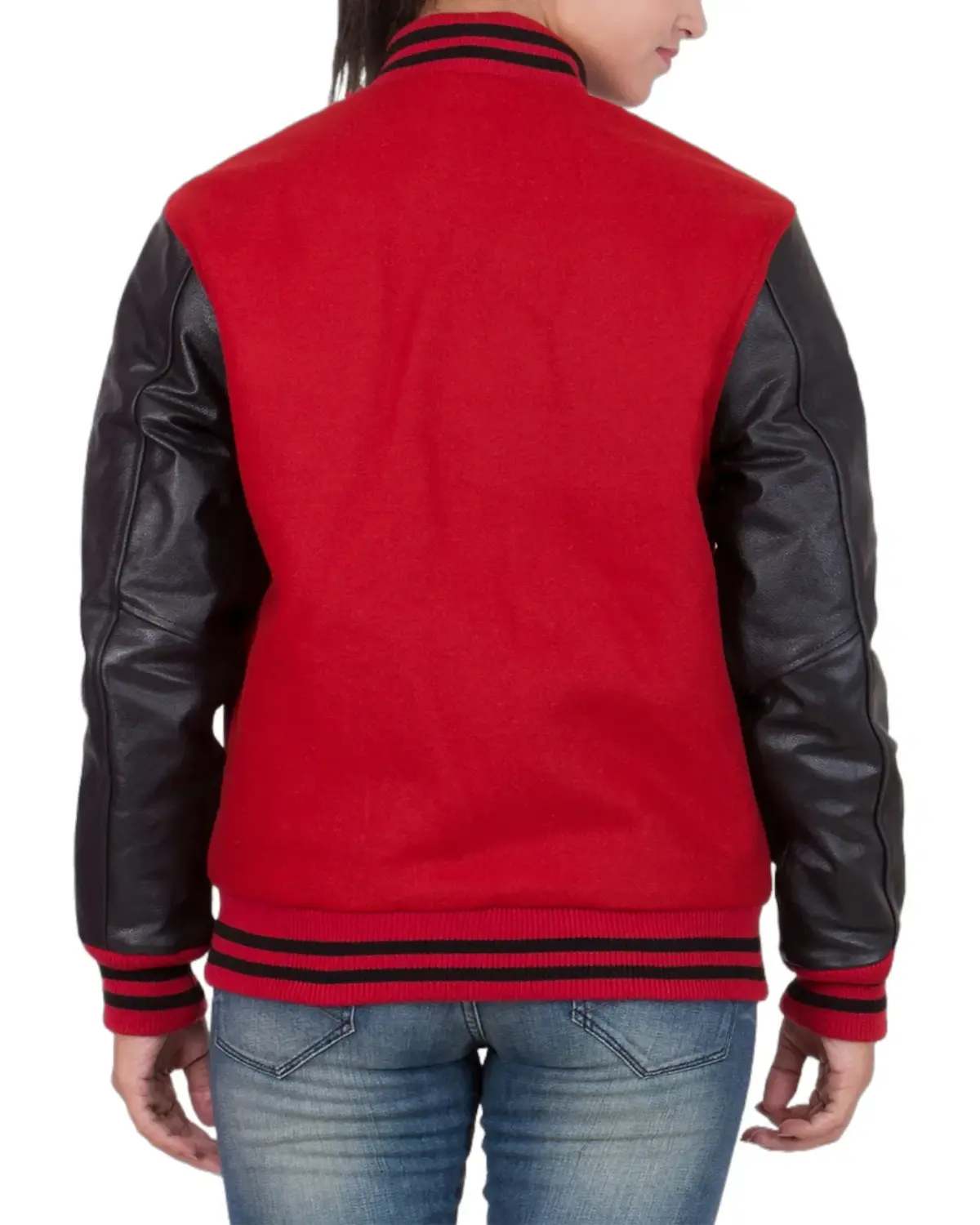 Womens Exclusive Red and Black Varsity Jacket | Elite Jacket