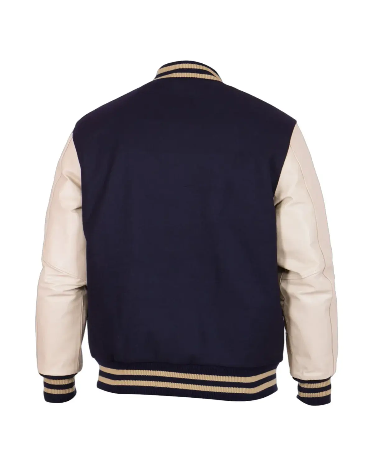 Mens Black and Beige Varsity Jacket | Elite Jacket