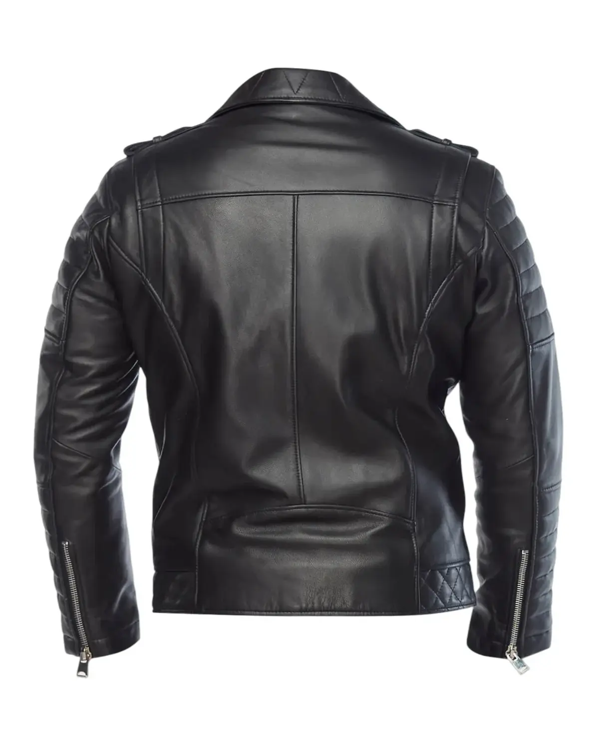 Mens Quilted Black Biker Leather Jacket | Elite Collection