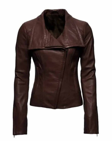 Elite Arrow TV Series Lyla Michaels Brown Leather Jacket