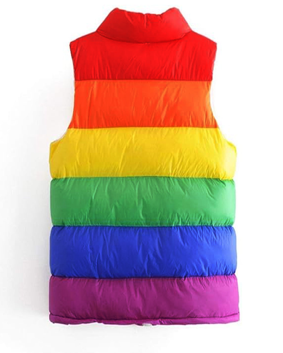 Rainbow Unique Multicolor Down Puffer Vest