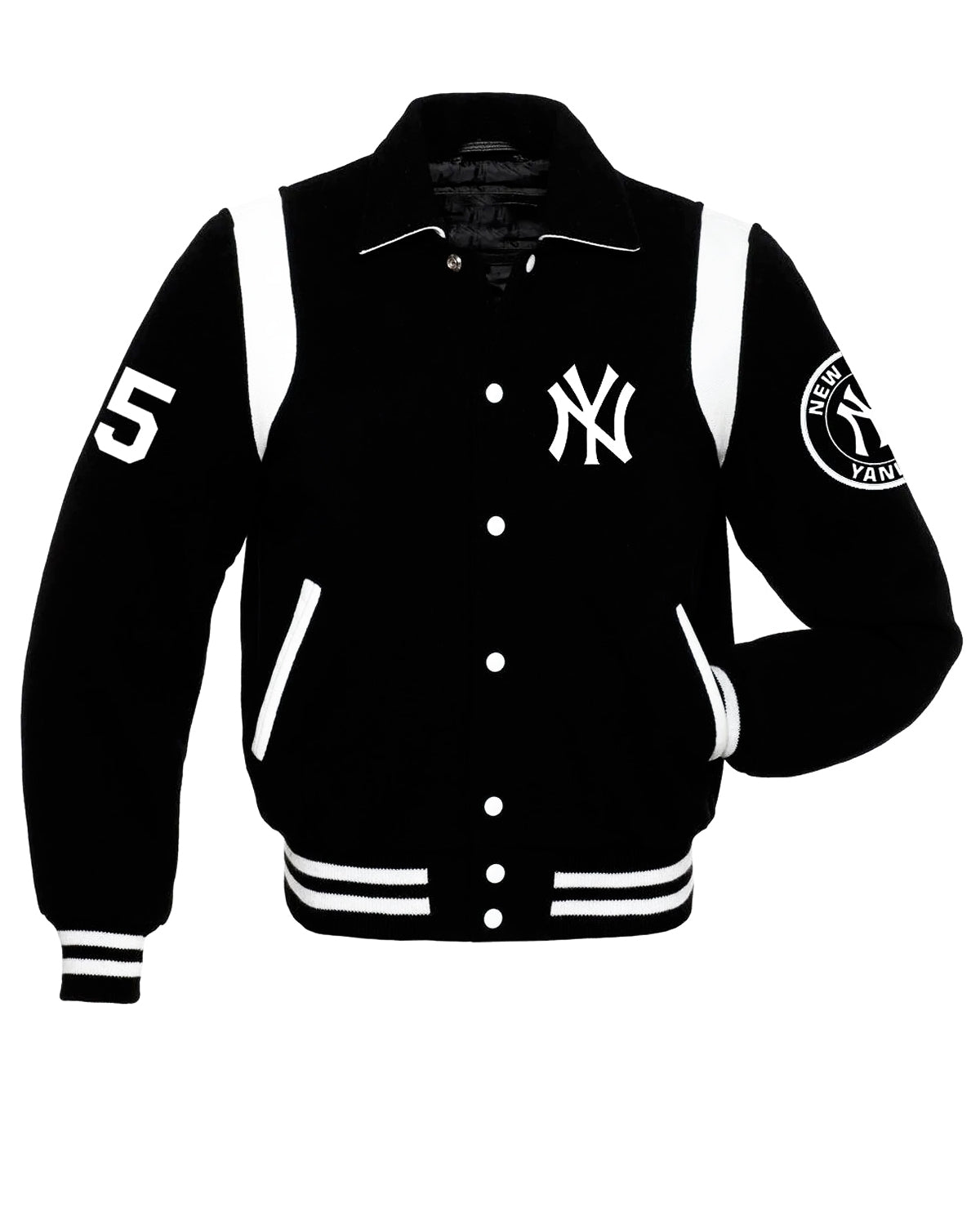 NY Yankees Sailor Collar Wool Varsity Jacket