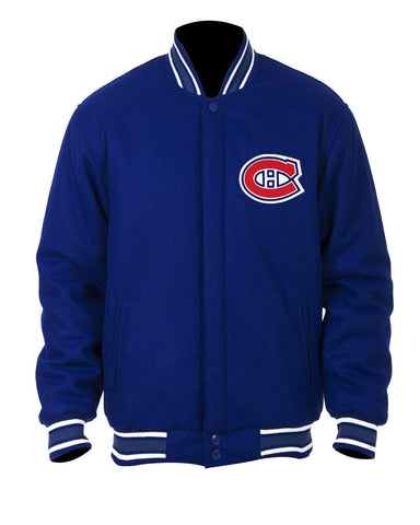 Royal Blue Montreal Canadiens Wool Varsity Bomber Jacket