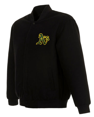 Bomber Oakland Athletics Black Wool Jacket