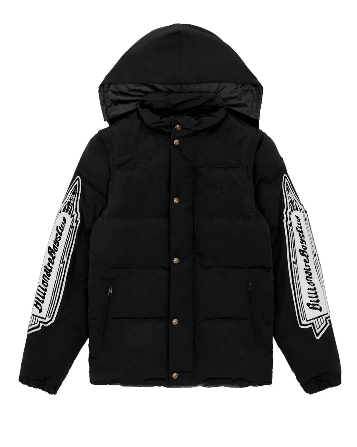 Billionaire Boys Club Chenille Patch Black Puffer Hooded Jacket
