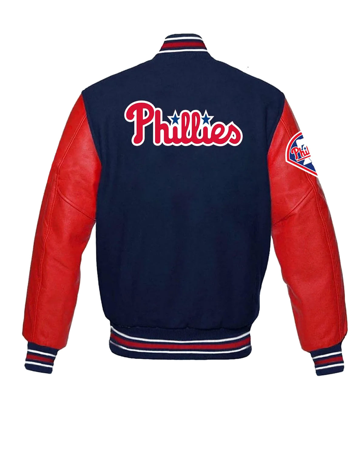 MLB Philadelphia Phillies Red And Blue Letterman Varsity Jacket