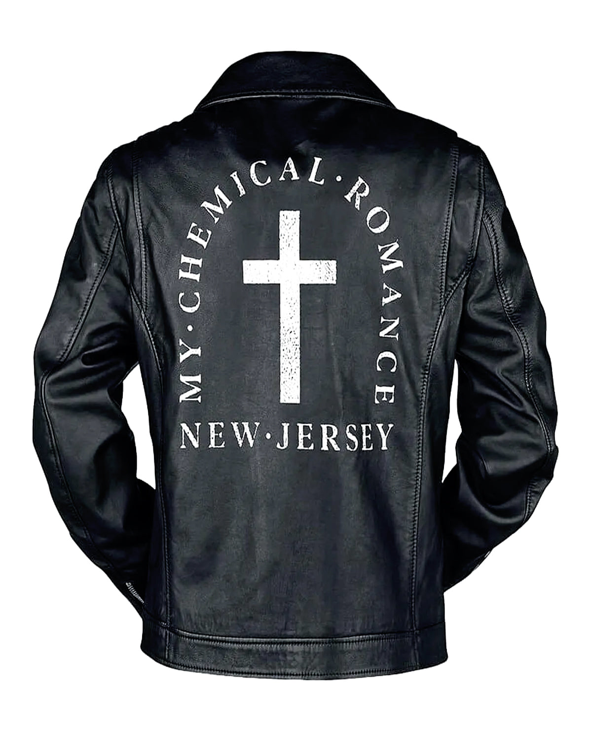 New Jersey My Chemical Romance Black Leather Biker Jacket