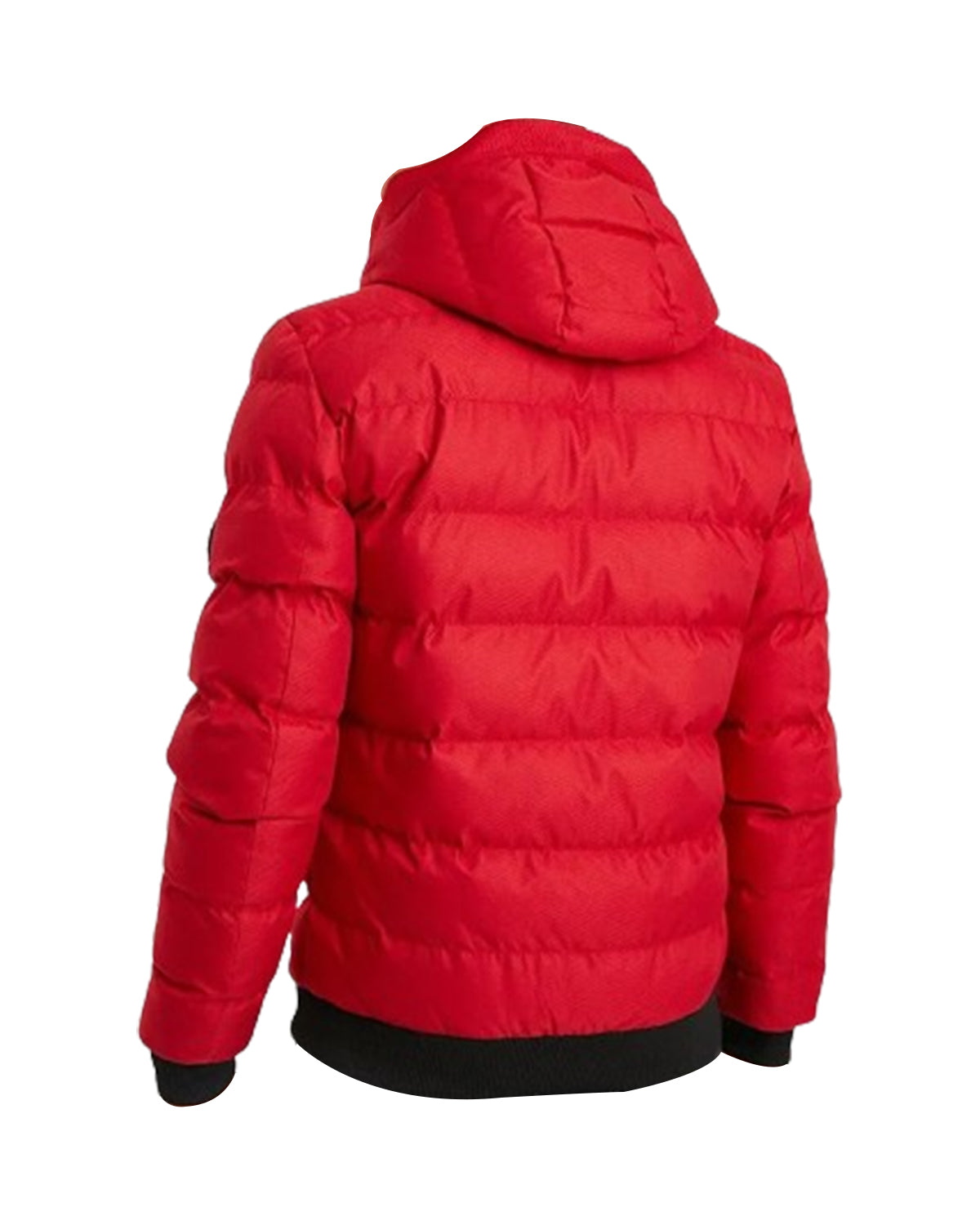 Mens Winter Red Bubble Hooded Jacket