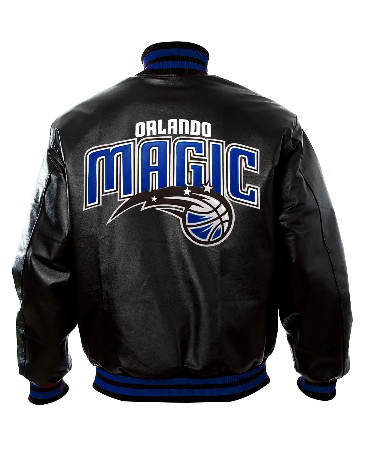 Orlando Magic Black Leather Bomber Jacket