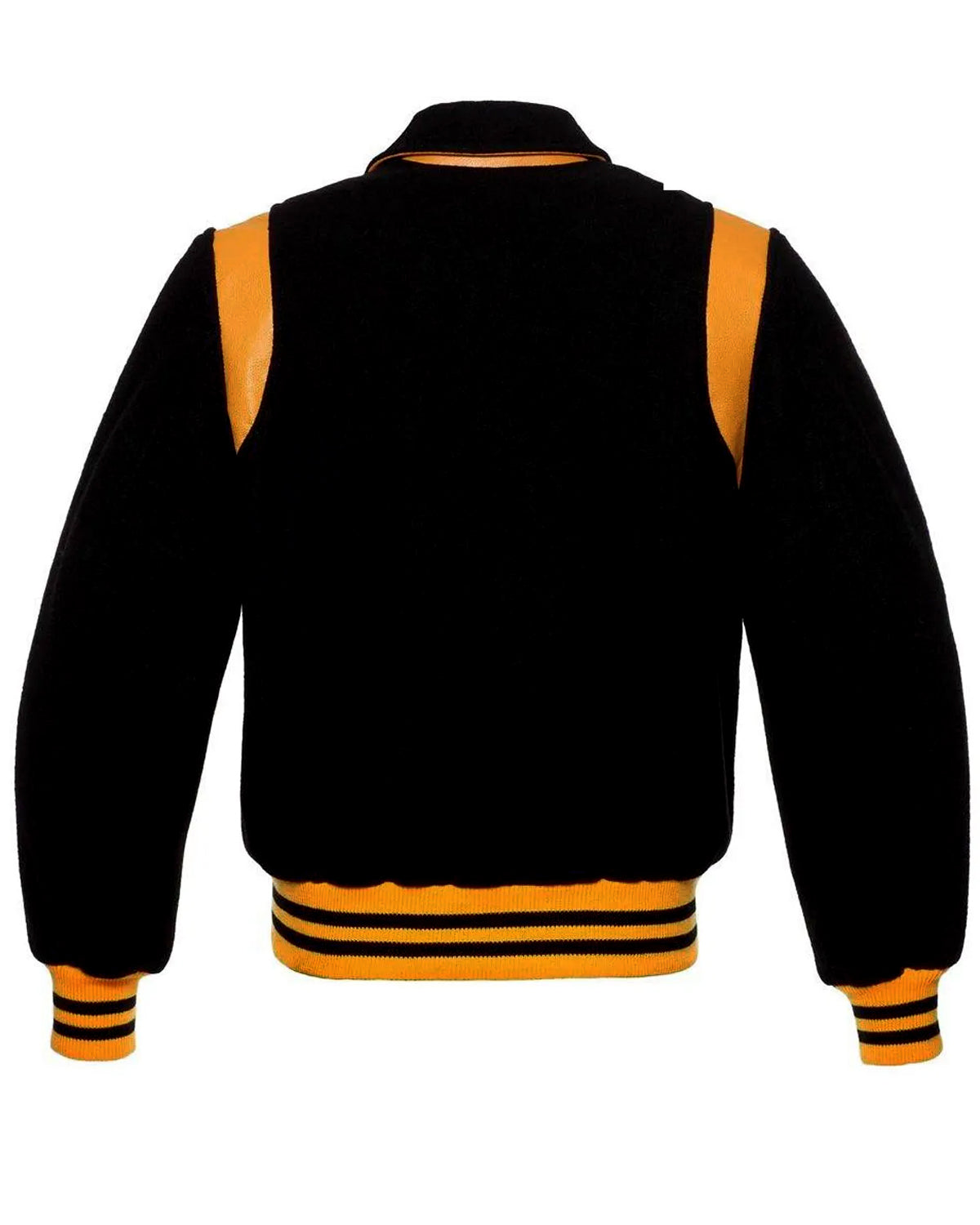 Varsity Sailor Collar Black And Orange Wool Jacket