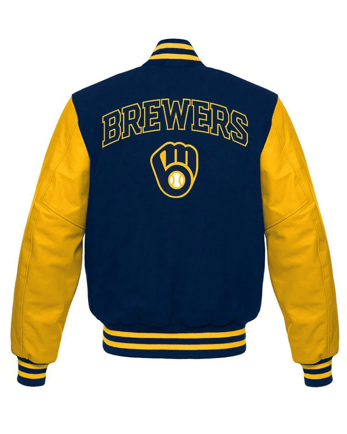 MLB Milwaukee Brewers Blue & Yellow Varsity Jacket 