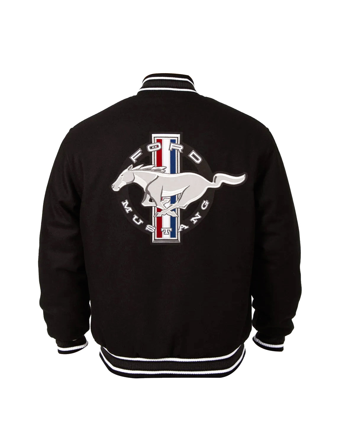 Mustang Logo Black Varsity Wool Jacket