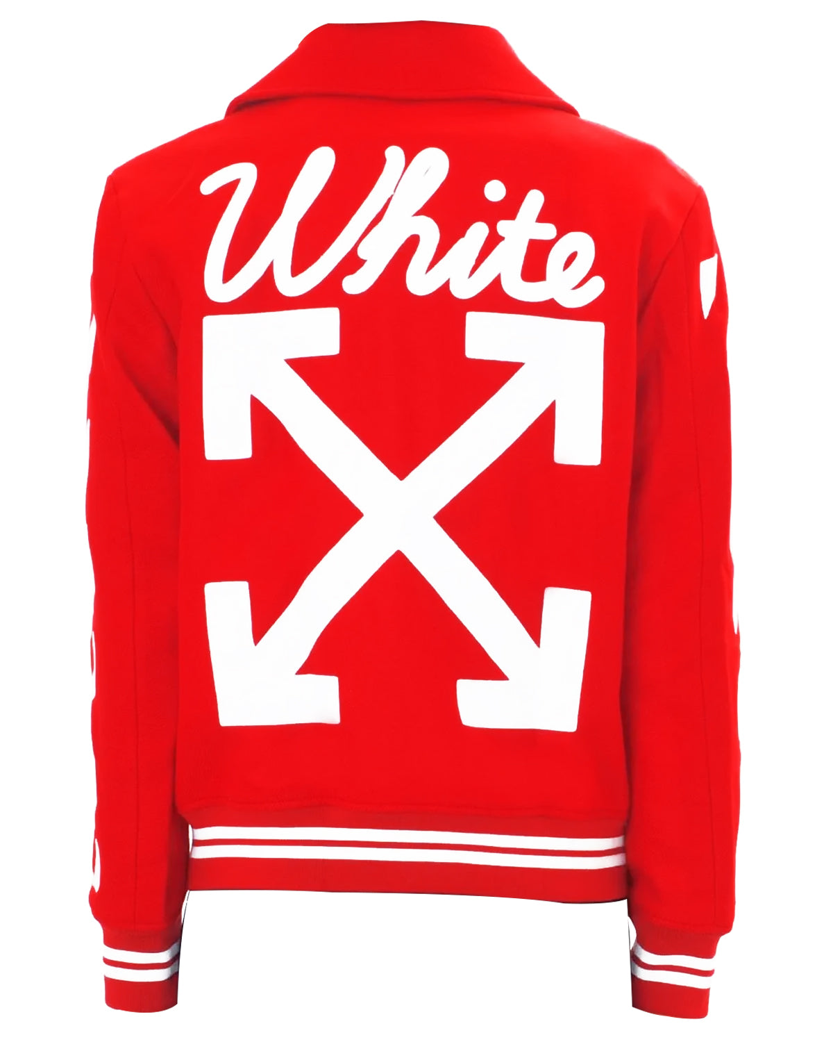 Letterman Off White Red Wool Varsity Jacket