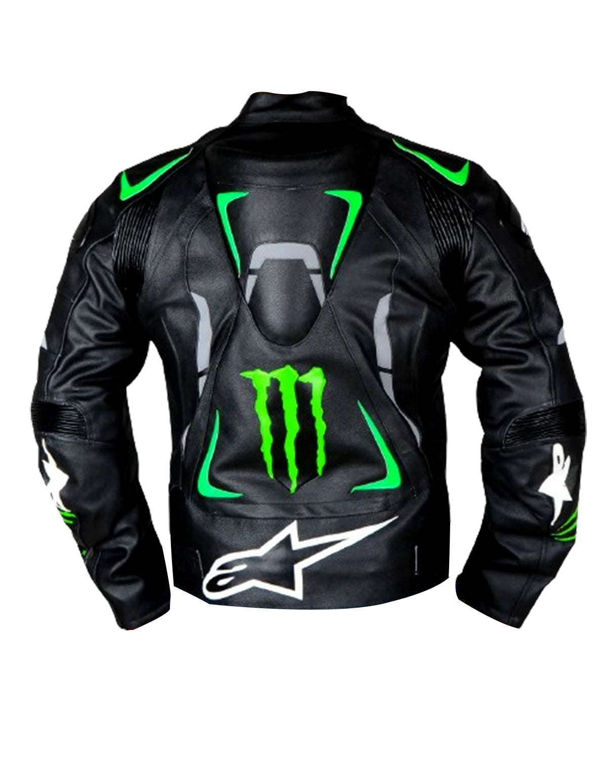 Mens Monster Energy Alpinestars Leather Motorcycle Jacket