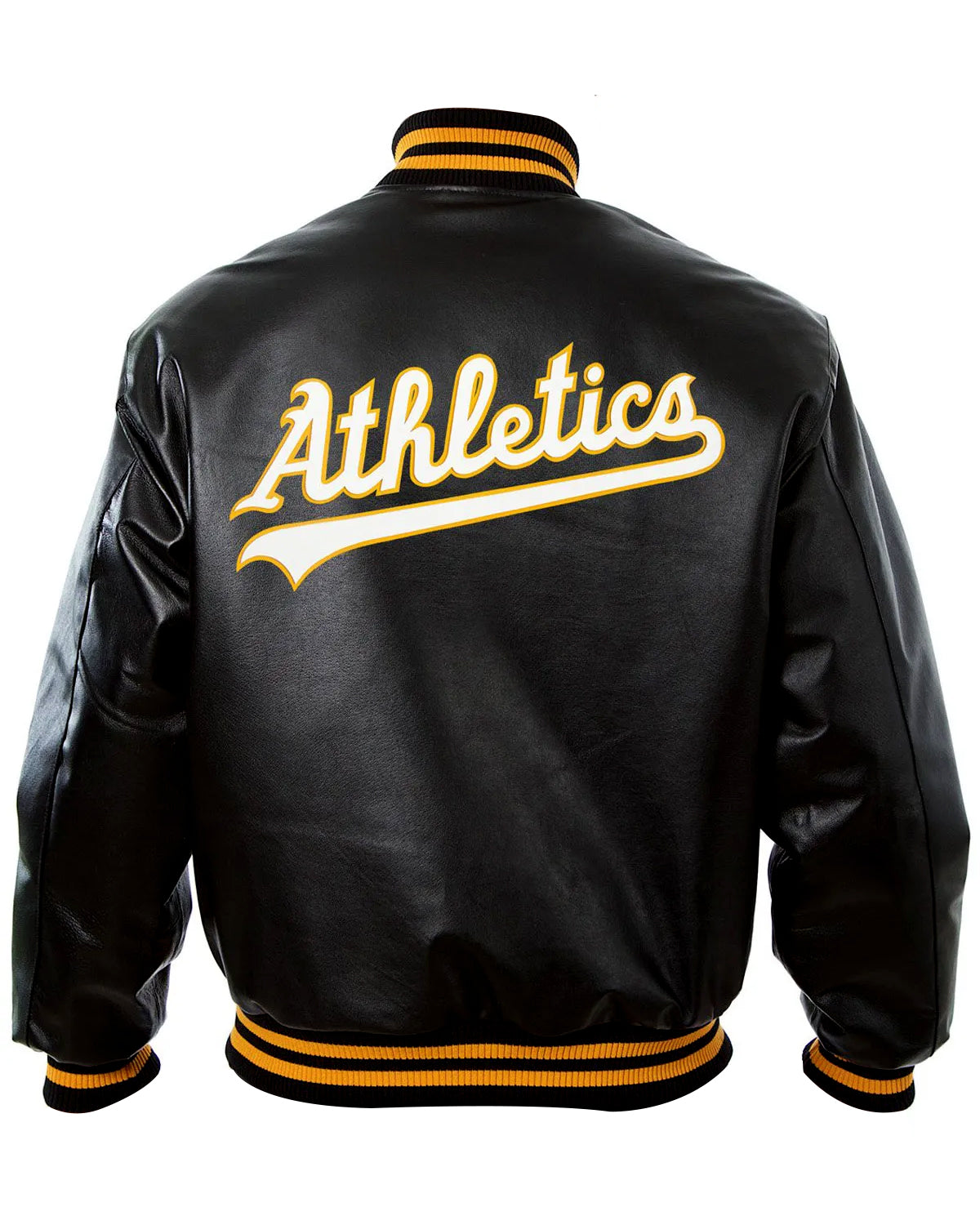 Letterman Oakland Athletics Black Leather Jacket