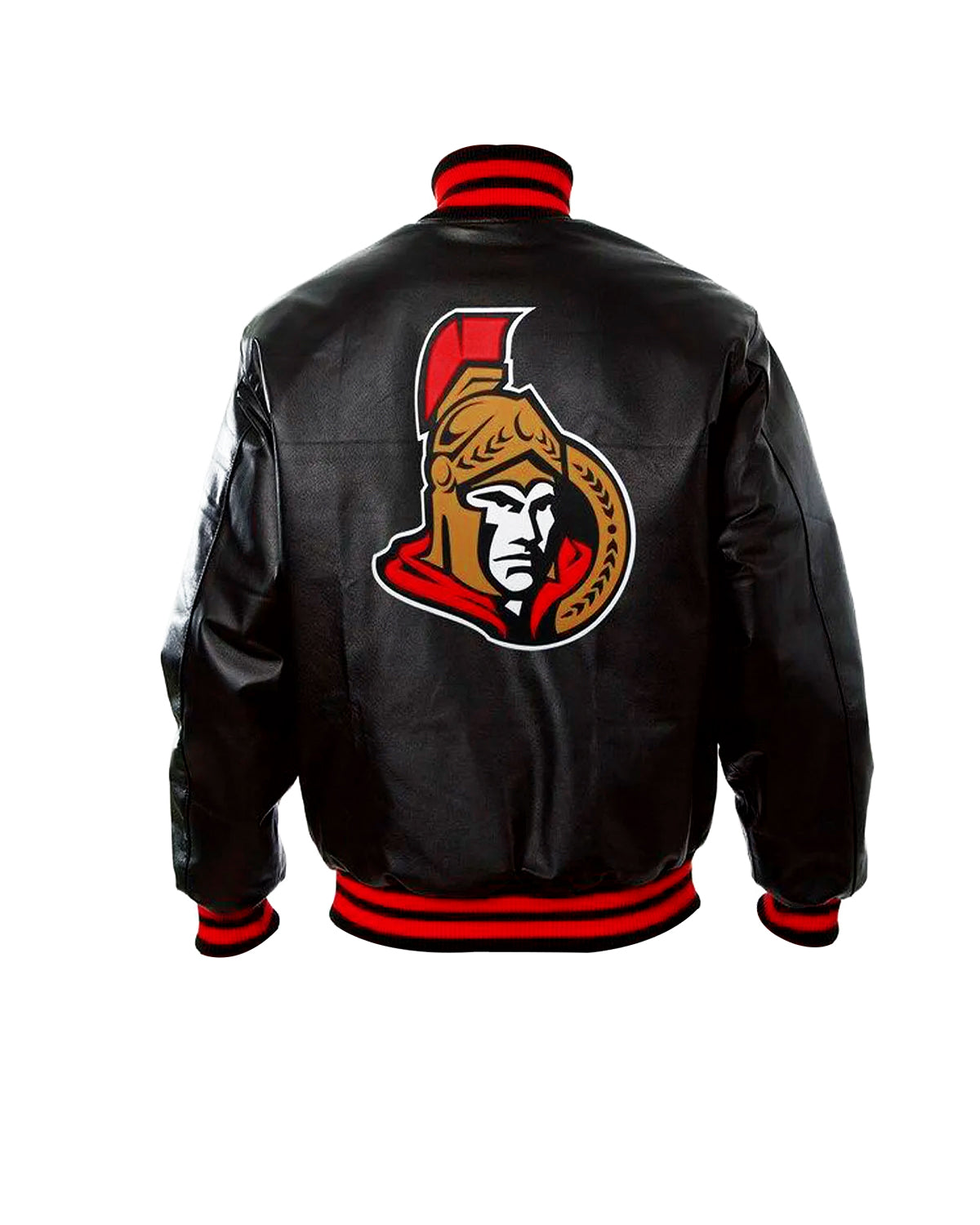 Ottawa Senators Black Leather Varsity Jacket