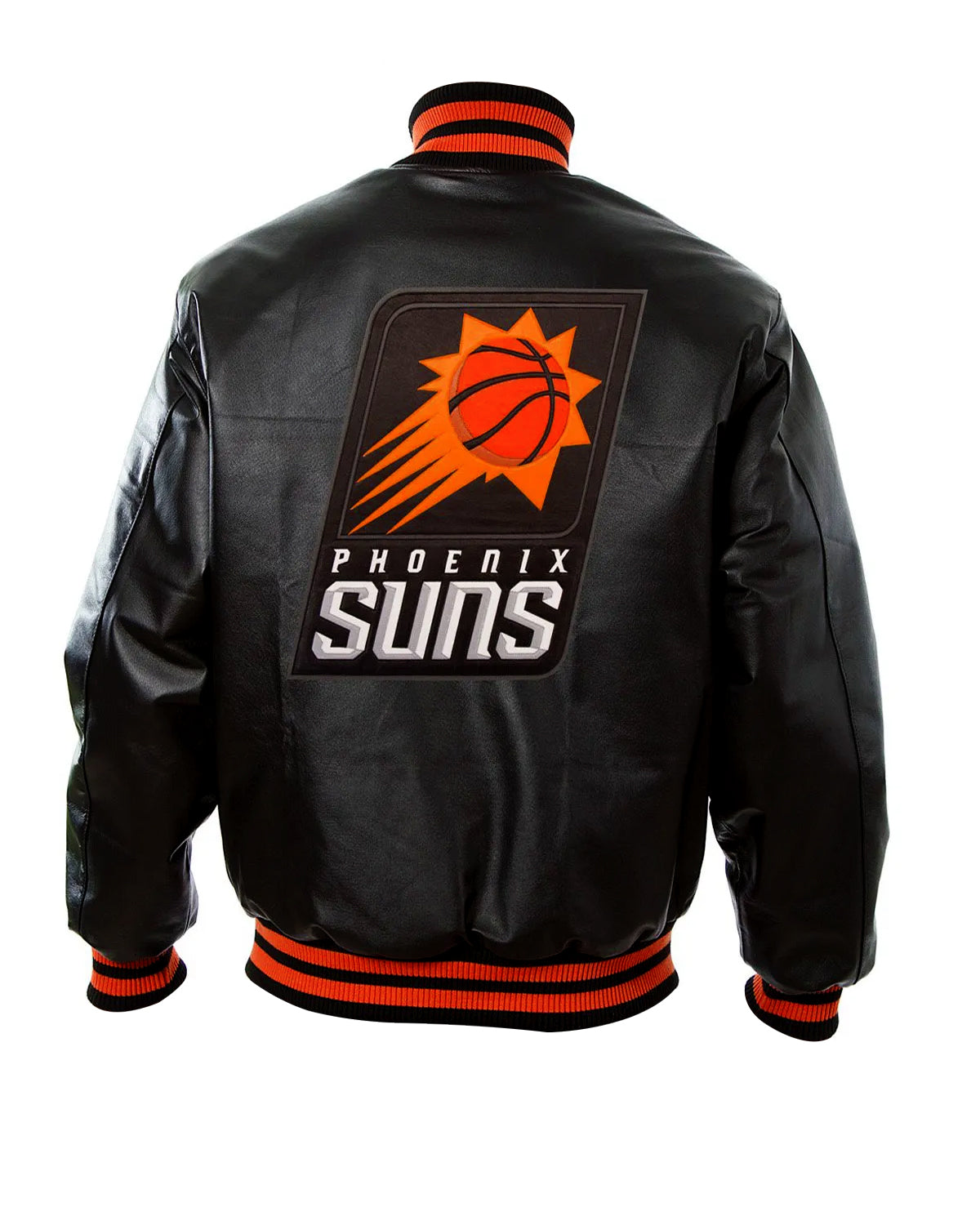 Phoenix Suns Black Leather Letterman Jacket