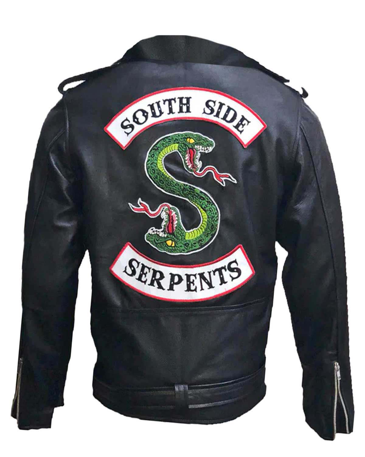 Riverdale Southside Serpents Black Leather Jacket For Mens