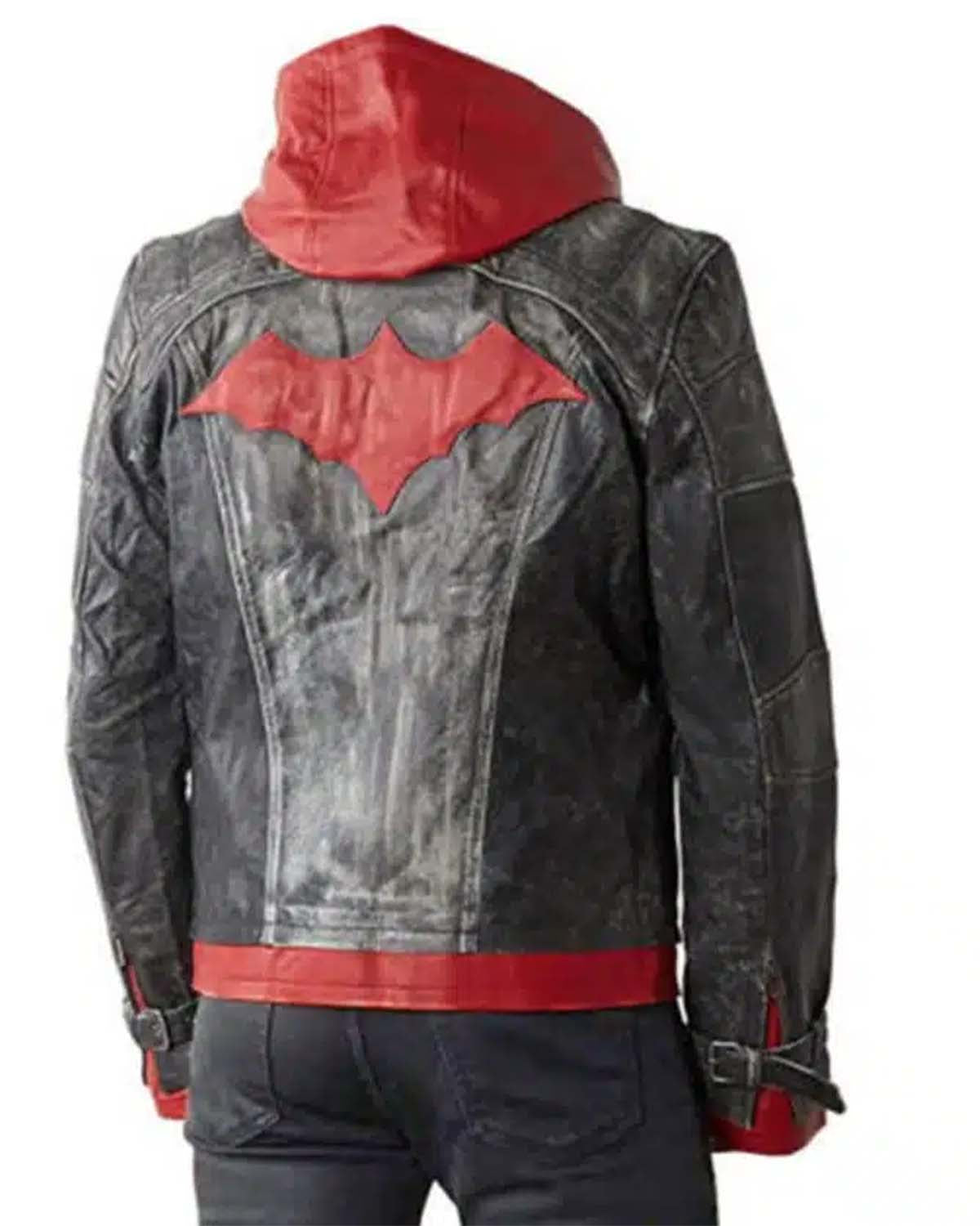 Arkham Knight Red hood Leather Jacket