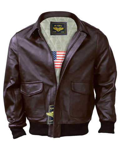 Men's A2 Airforce Flight Brown Leather Jacket