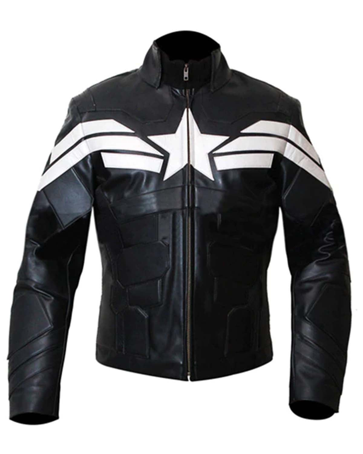 Captain America Winters Leather Black Suit Jacket