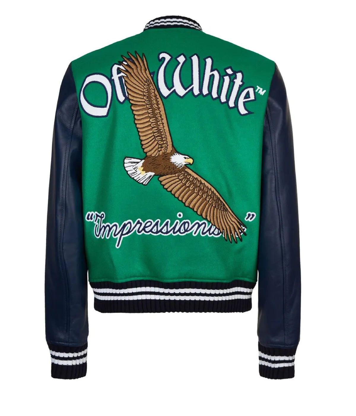 Eagle W23 Green And Blue Varsity Jacket | Elite Jacket