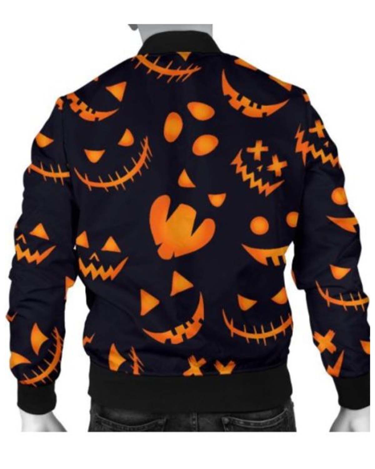 Elite Halloween Pattern Pumpkins Bomber Jacket